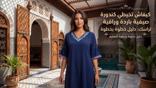 Kandoura d'été légère et élégante confectionnée par Zahi Mode Casablanca